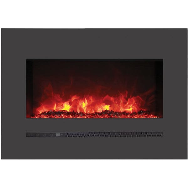 Sierra Flame Steel Front 34" Linear Wall Mount/Flush Mount Electric Fireplace WM-FML-34-4023-STL