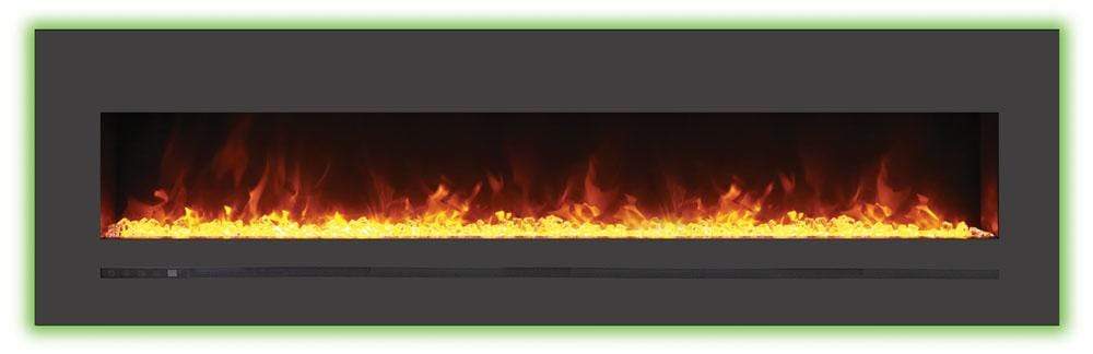 Sierra Flame Steel Front 72" Linear Wall Mount/Flush Mount Electric Fireplace WM-FML-72-7823-STL