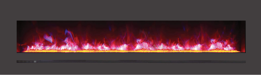 Sierra Flame Steel Front 72" Linear Wall Mount/Flush Mount Electric Fireplace WM-FML-72-7823-STL