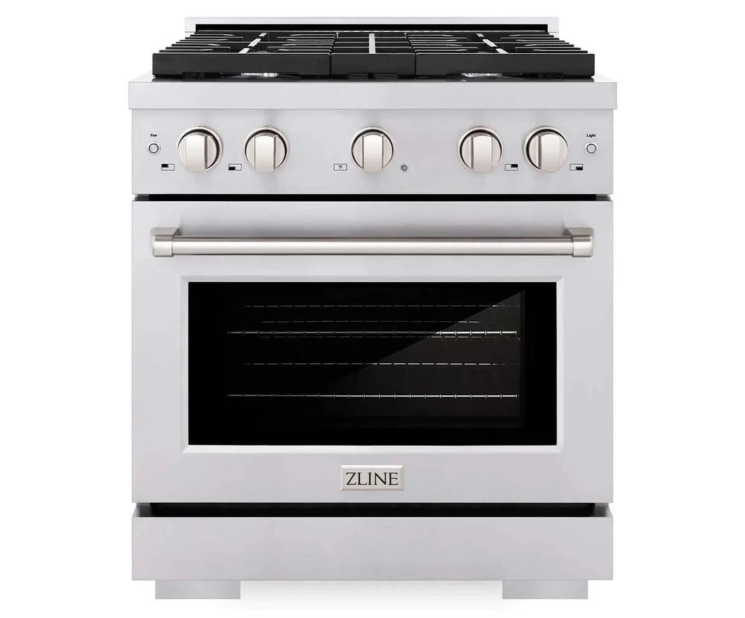 ZLINE 30-Inch Gas Range with 4 Burners and 4.2 cu. ft. Convection Gas Oven in Stainless Steel (SGR30)