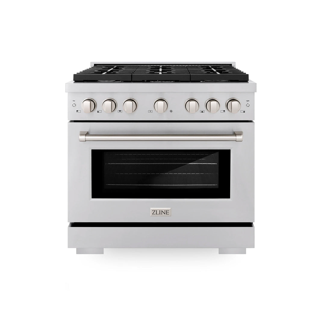 ZLINE 36-Inch Gas Range with 6 Gas Burners 5.2 cu. ft. Convection Gas Oven in Stainless Steel (SGR36)