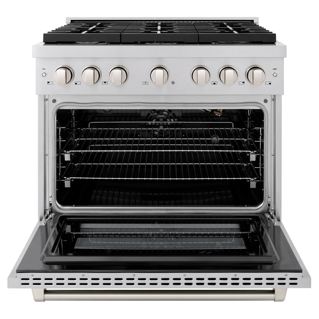 ZLINE 36-Inch Gas Range with 6 Gas Burners 5.2 cu. ft. Convection Gas Oven in Stainless Steel (SGR36)