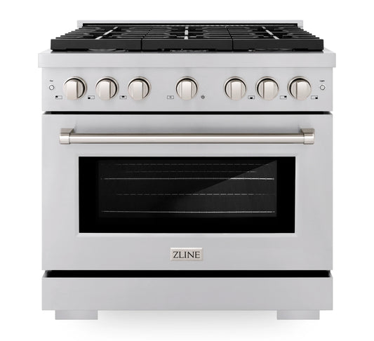 ZLINE 36-Inch Gas Range with 6 Gas Burners 5.2 cu. ft. Convection Gas Oven in Stainless Steel (SGR36)