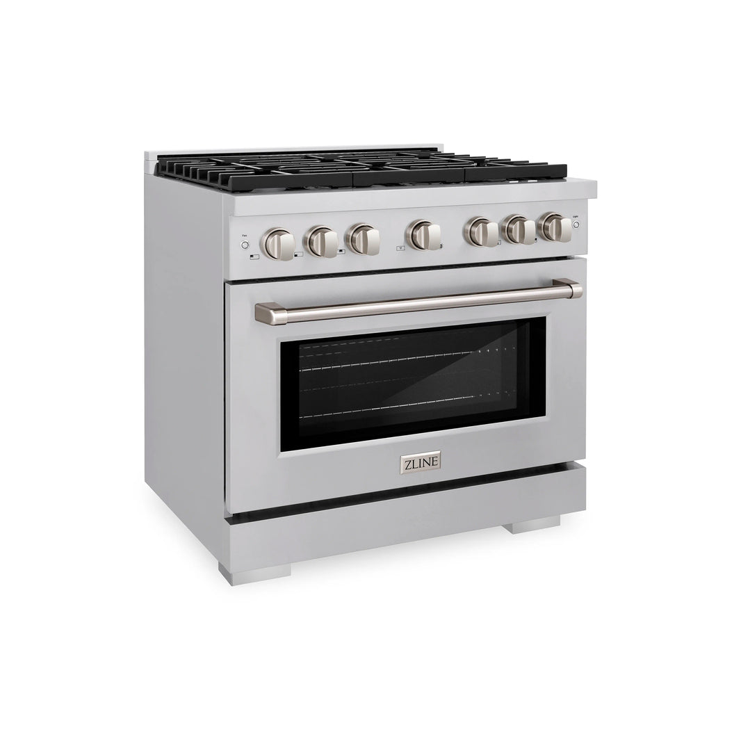 ZLINE 36-Inch Gas Range with 6 Gas Burners 5.2 cu. ft. Convection Gas Oven in Stainless Steel (SGR36)