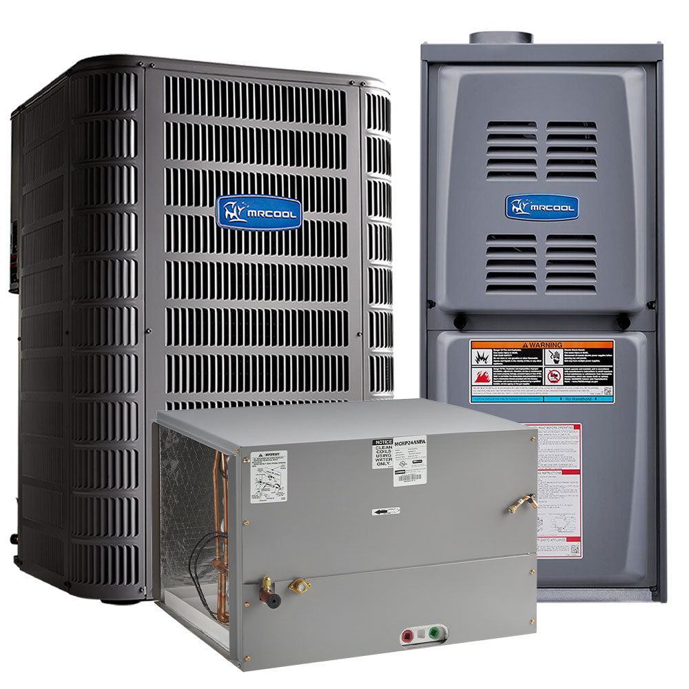 MRCOOL Signature Series - Central Air Conditioner & Gas Furnace Split System - 4 Ton, 14.5 SEER, 48K BTU, 80% AFUE - 21-Inch Cabinet - Horizontal