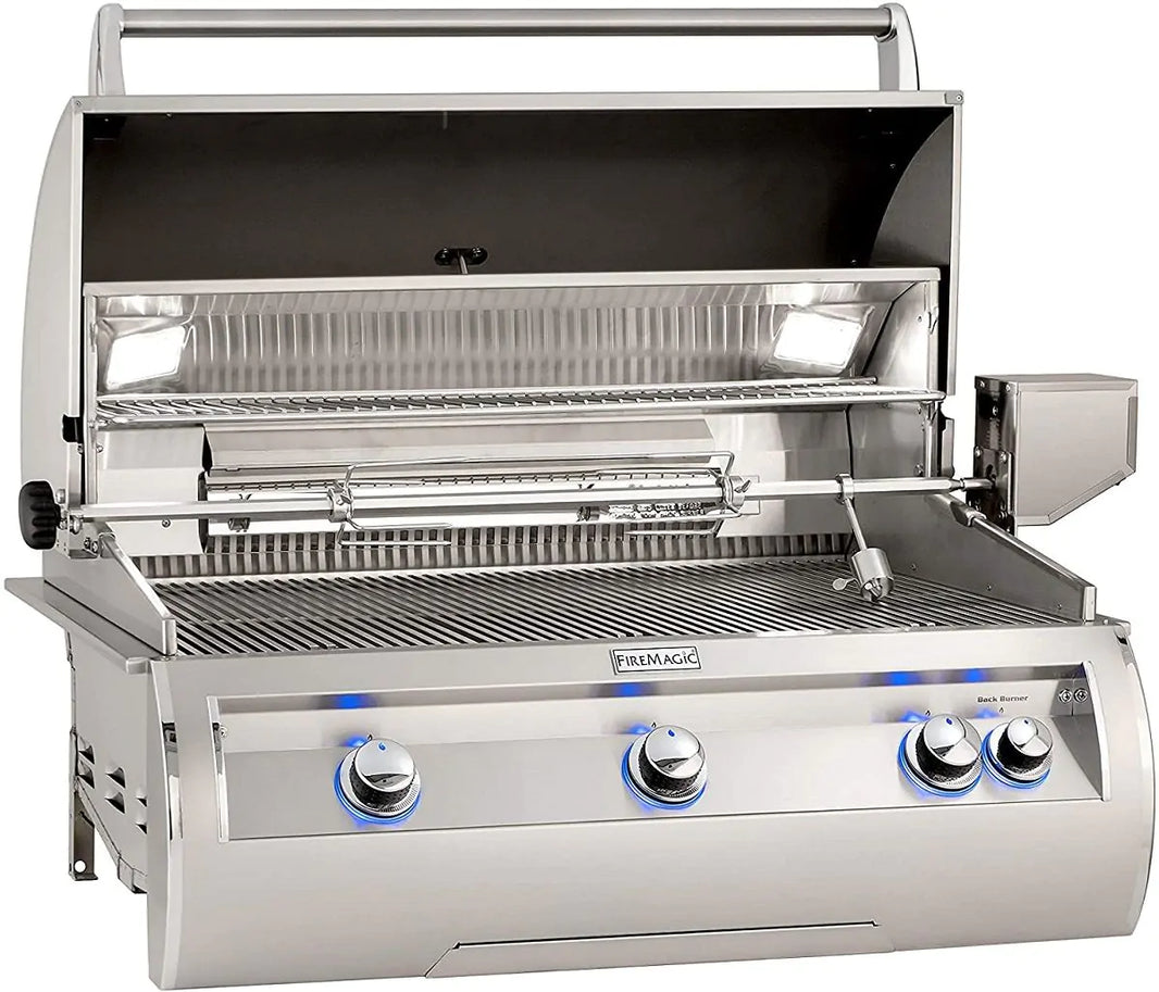 Fire Magic Echelon Diamond E790i 36-Inch Natural Gas Built-In Grill with Backburner, Rotisserie Kit and Analog Thermometer (E790I-8EAN)