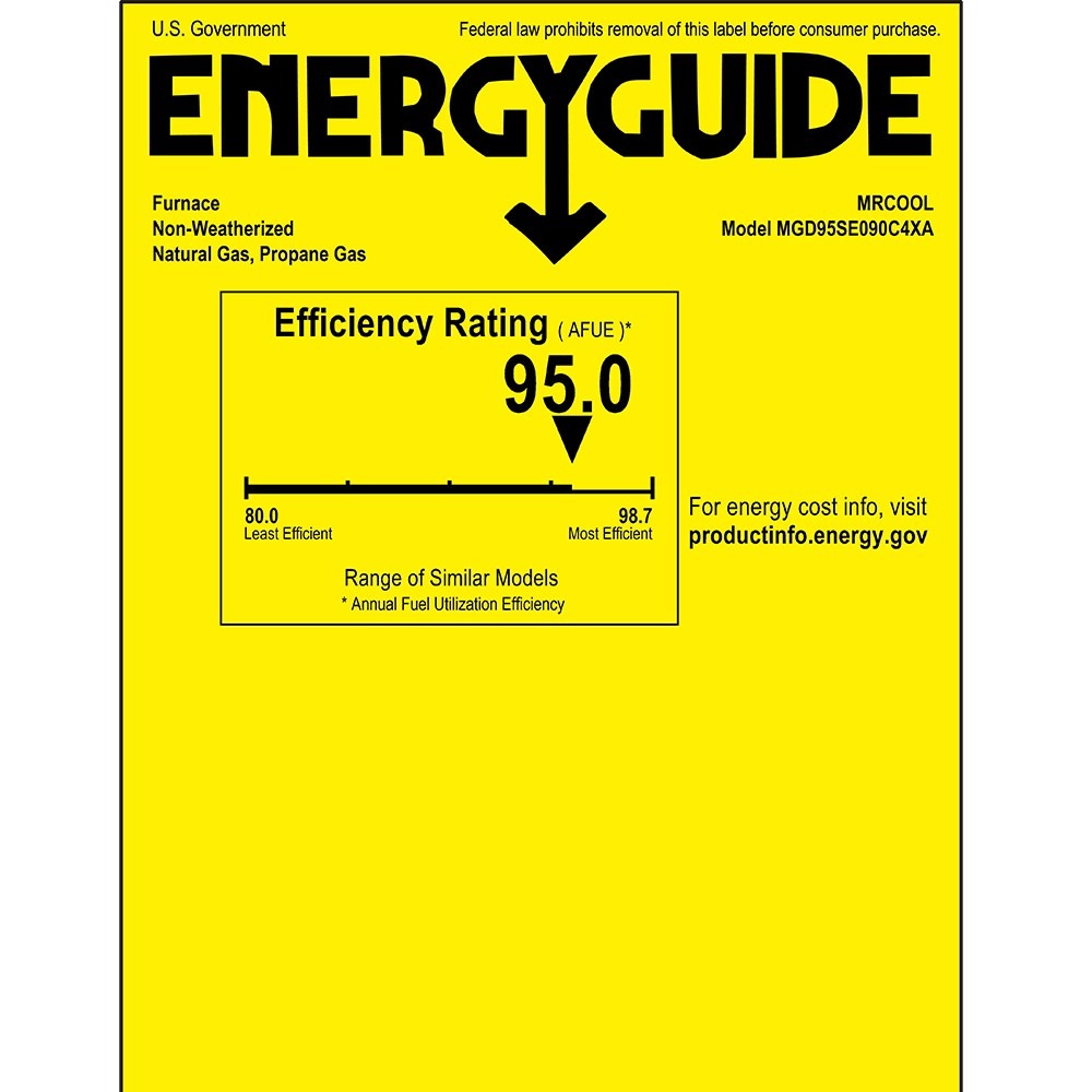 MRCOOL Signature 95% AFUE, 90K BTU, 4 Ton, Downflow Multi-Speed Gas Furnace - 21-Inch Cabinet (MGD95SE090C4XA)