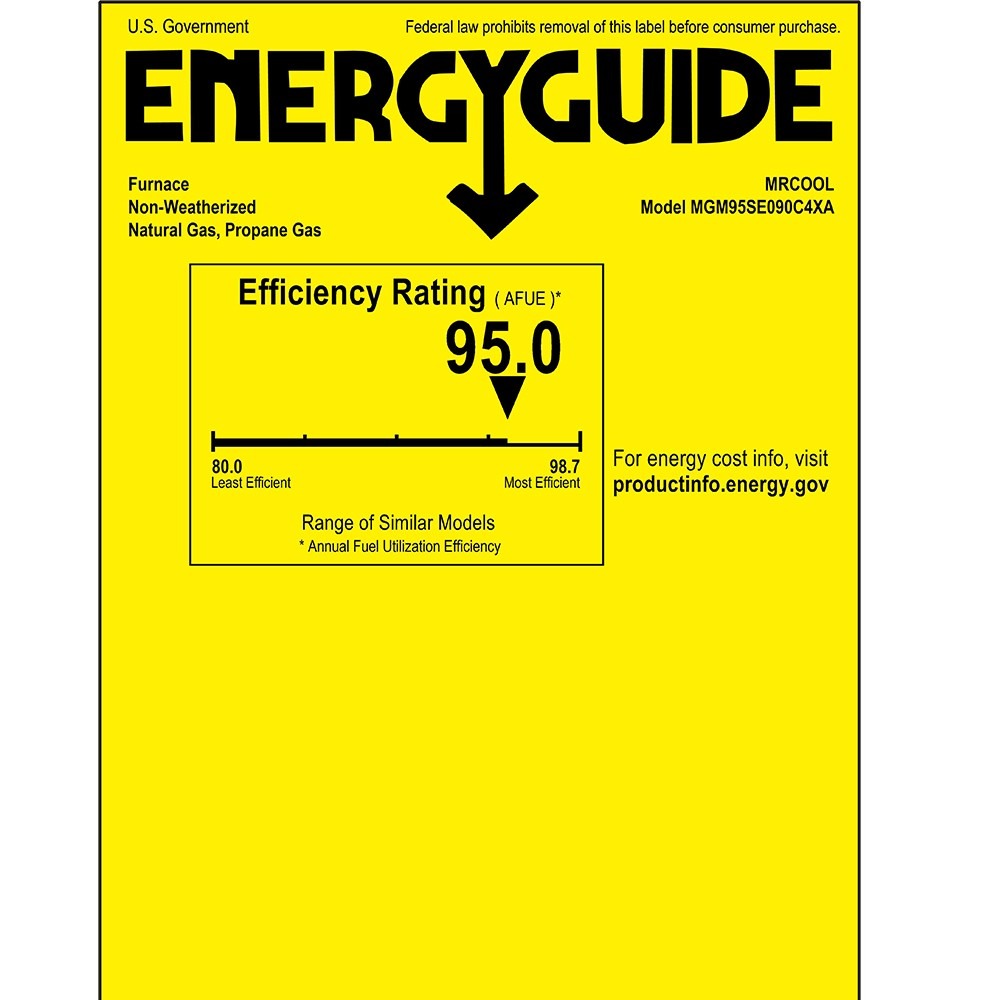 MRCOOL Signature 95% AFUE, 90K BTU, 4 Ton, Multi-Position Multi-Speed Gas Furnace - 21-Inch Cabinet (MGM95SE090C4XA)