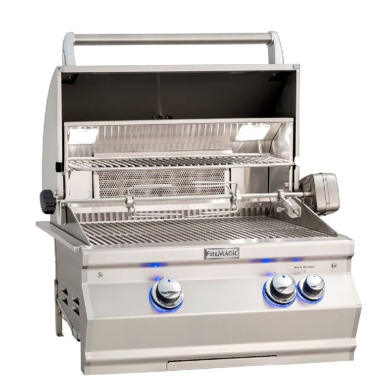 Fire Magic Aurora A540s 32-Inch Propane Gas Freestanding Grill with 1 Sear Burner, Backburner, Rotisserie Kit and Analog Thermometer (A540S-8LAP-61)