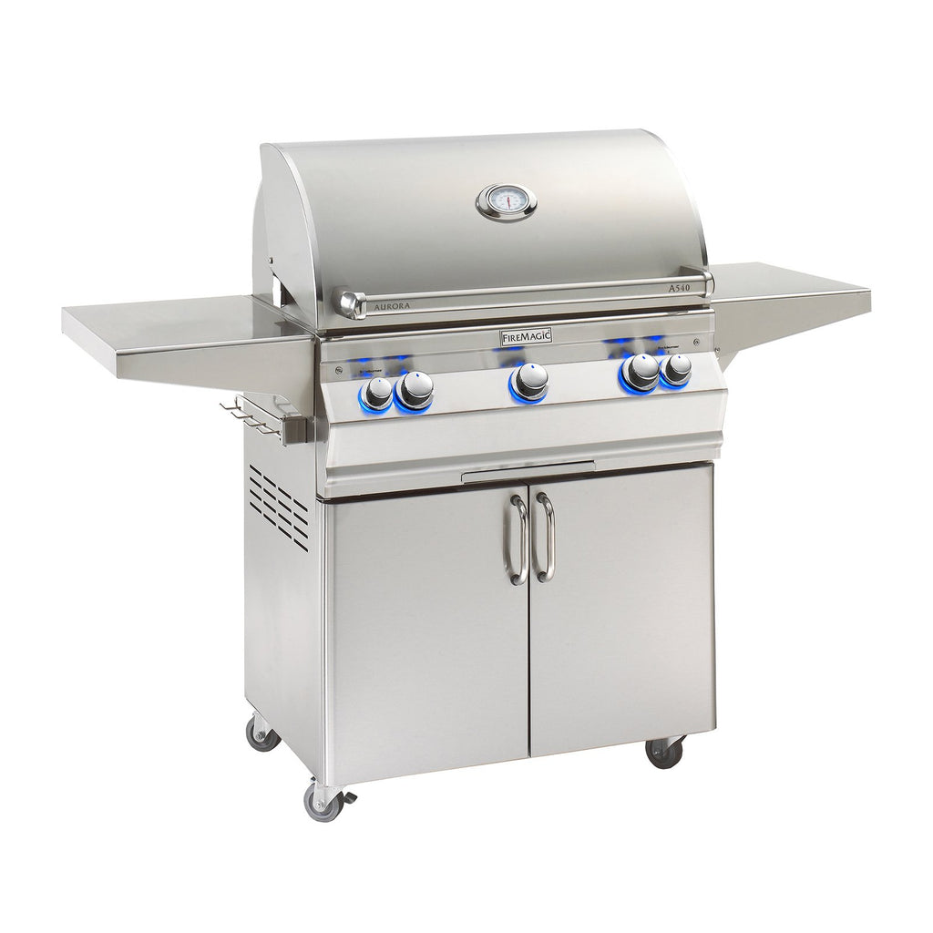 Fire Magic Aurora A540s 30-Inch Propane Gas Freestanding Grill with Analog Thermometer (A540S-7EAP-61)