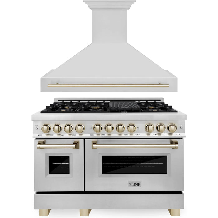 ZLINE Autograph Package - 36 Dual Fuel Range, Range Hood