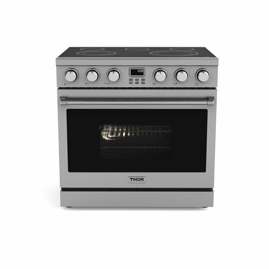 Thor Kitchen 36-Inch Electric Range with 6.0 cu. ft. Convection Oven in Stainless Steel (ARE36)