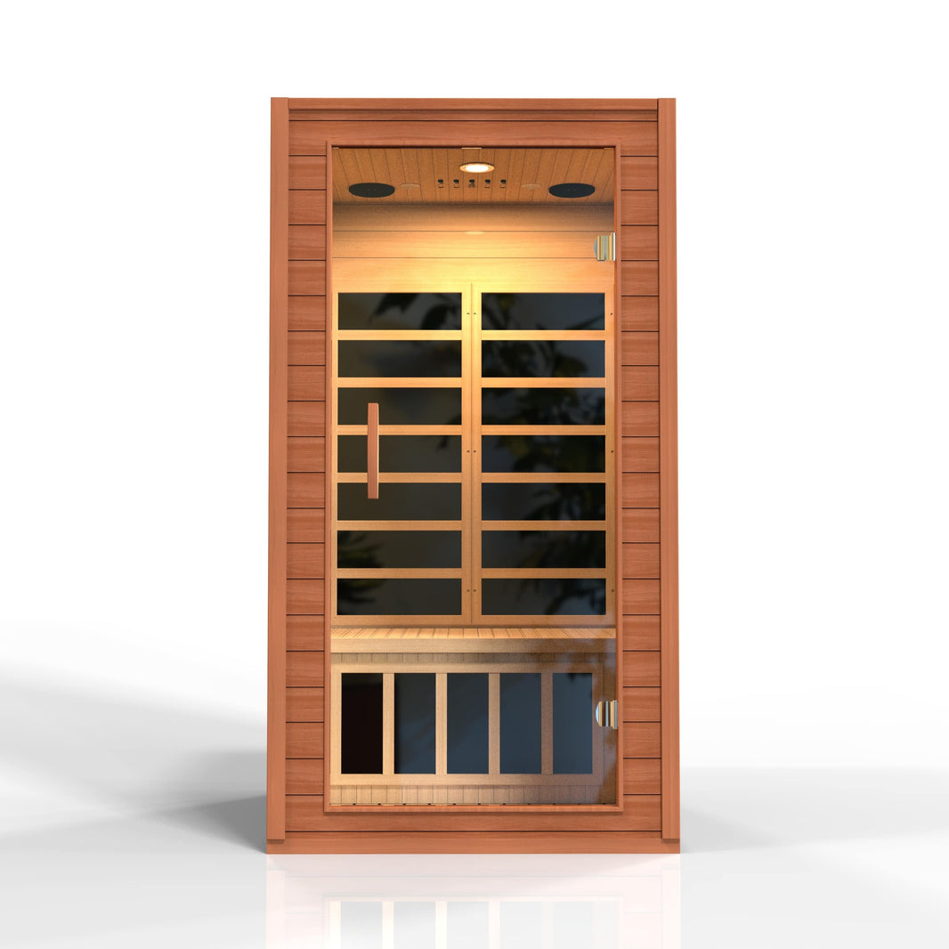 Golden Designs | Avila 1-2 Person Ultra Low EMF FAR Infrared Sauna | DYN-6103-01 Elite