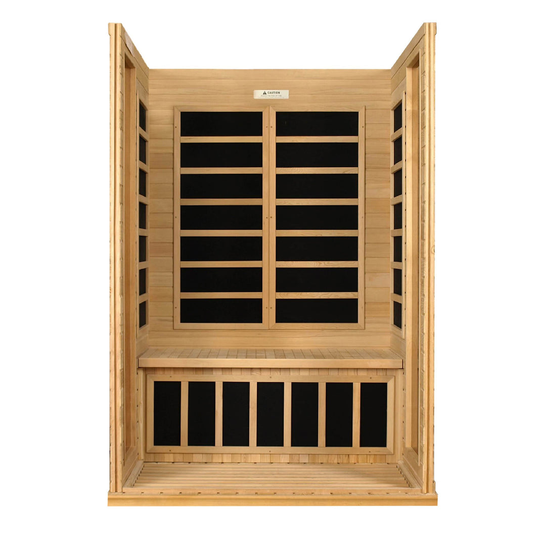 Golden Designs | Versailles 2-person Low EMF FAR Infrared Sauna (Canadian Hemlock) | DYN-6202-03