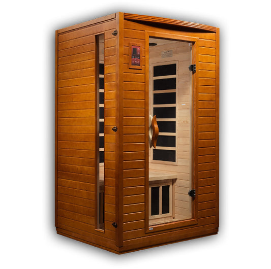 Golden Designs | Versailles 2-person Low EMF FAR Infrared Sauna (Canadian Hemlock) | DYN-6202-03