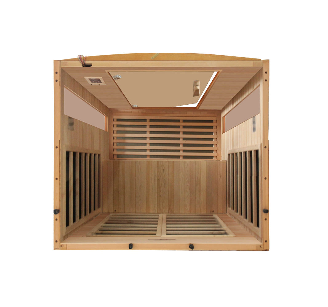 Golden Designs | Versailles 2-person Low EMF FAR Infrared Sauna (Canadian Hemlock) | DYN-6202-03