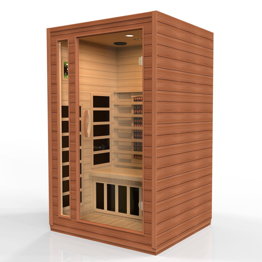 Golden Designs | Dynamic Cardoba 2-Person Full Spectrum Near Zero EMF FAR Infrared Sauna (Canadian Hemlock) | DYN-6203-02 FS