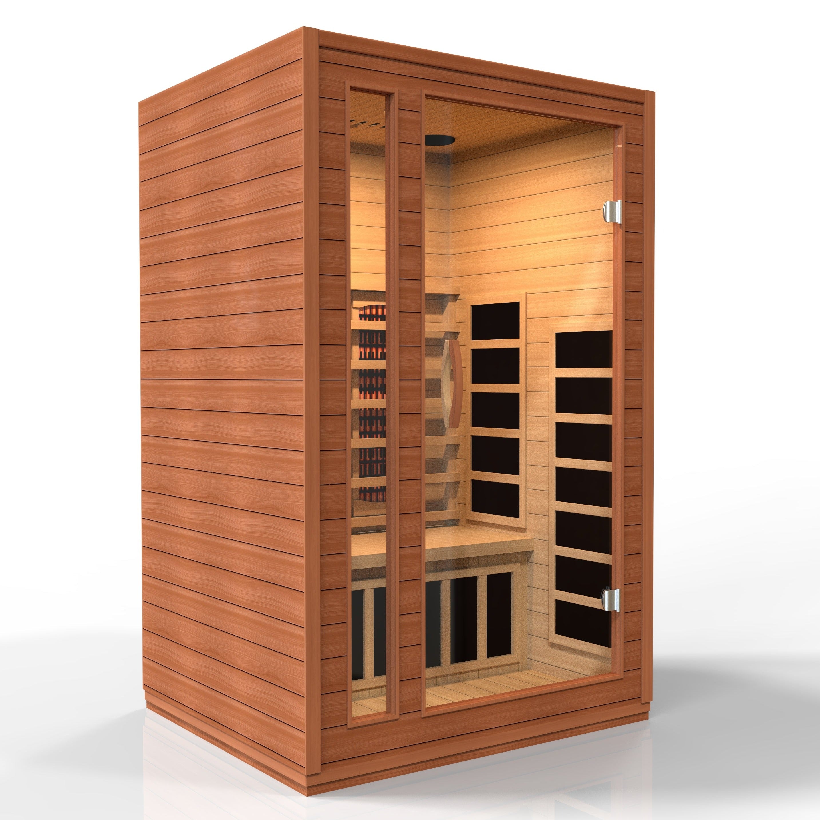 Golden Designs | Cordoba 2-Person Ultra Low EMF FAR Infrared Sauna (Canadian Hemlock) | DYN-6203-01 Elite