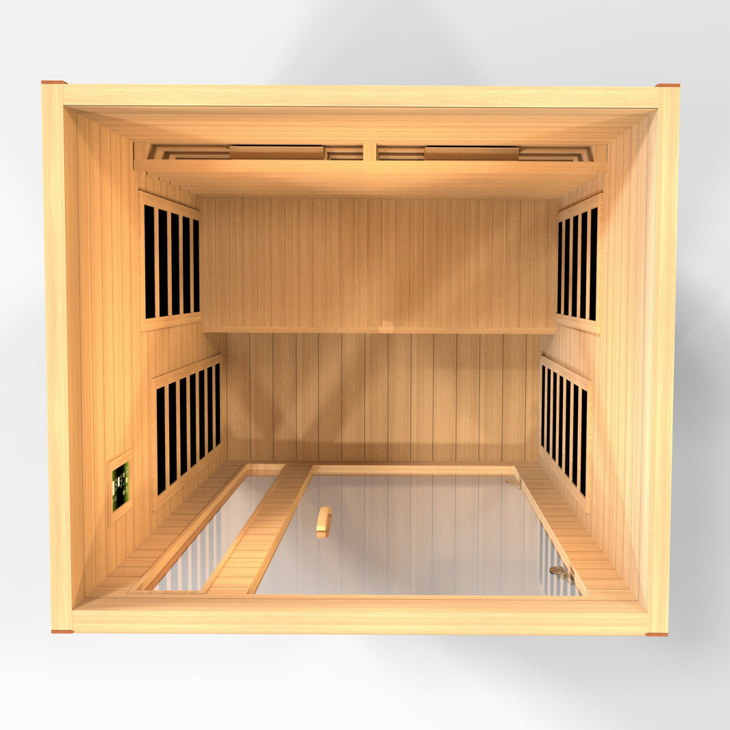 Golden Designs | Dynamic Cardoba 2-Person Full Spectrum Near Zero EMF FAR Infrared Sauna (Canadian Hemlock) | DYN-6203-02 FS