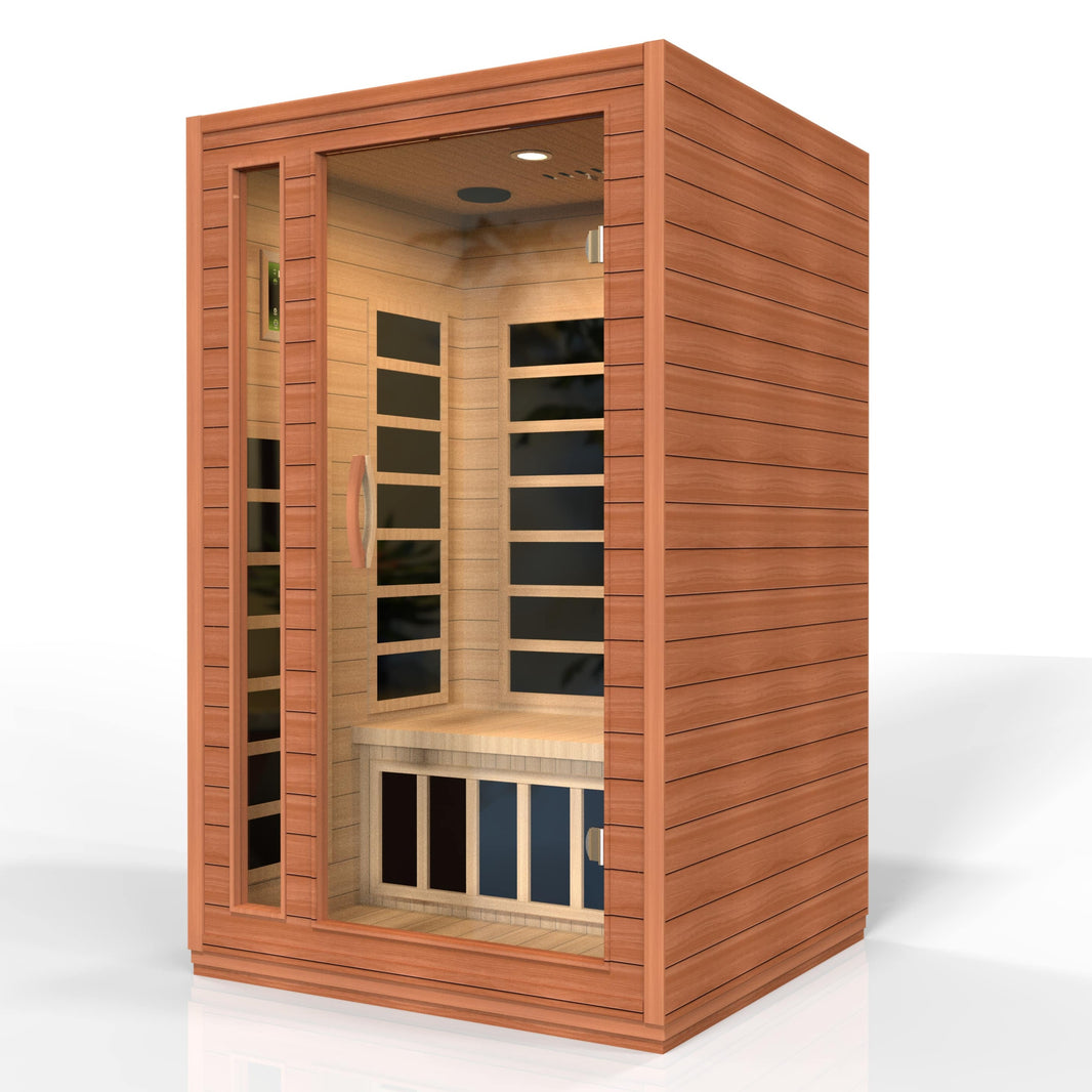 Golden Designs | Cordoba 2-person Low EMF FAR Infrared Sauna (Canadian Hemlock) | DYN-6203-01