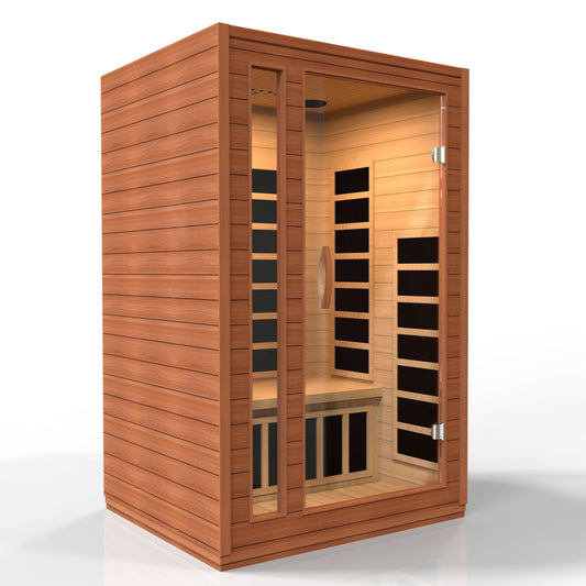 Golden Designs | Cordoba 2-person Low EMF FAR Infrared Sauna (Canadian Hemlock) | DYN-6203-01