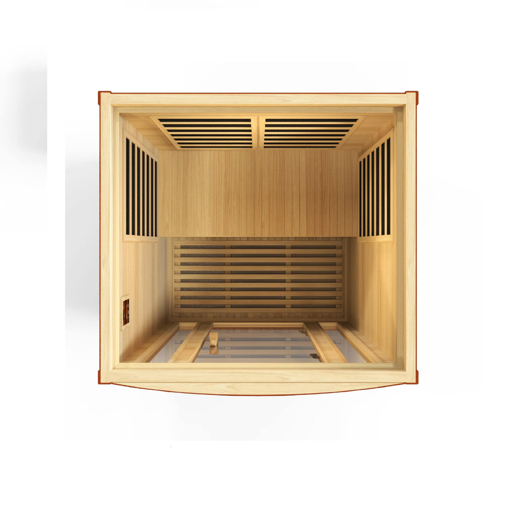 Golden Designs | San Marino 2-person Ultra Low EMF FAR Infrared Sauna | DYN-6206-01 Elite