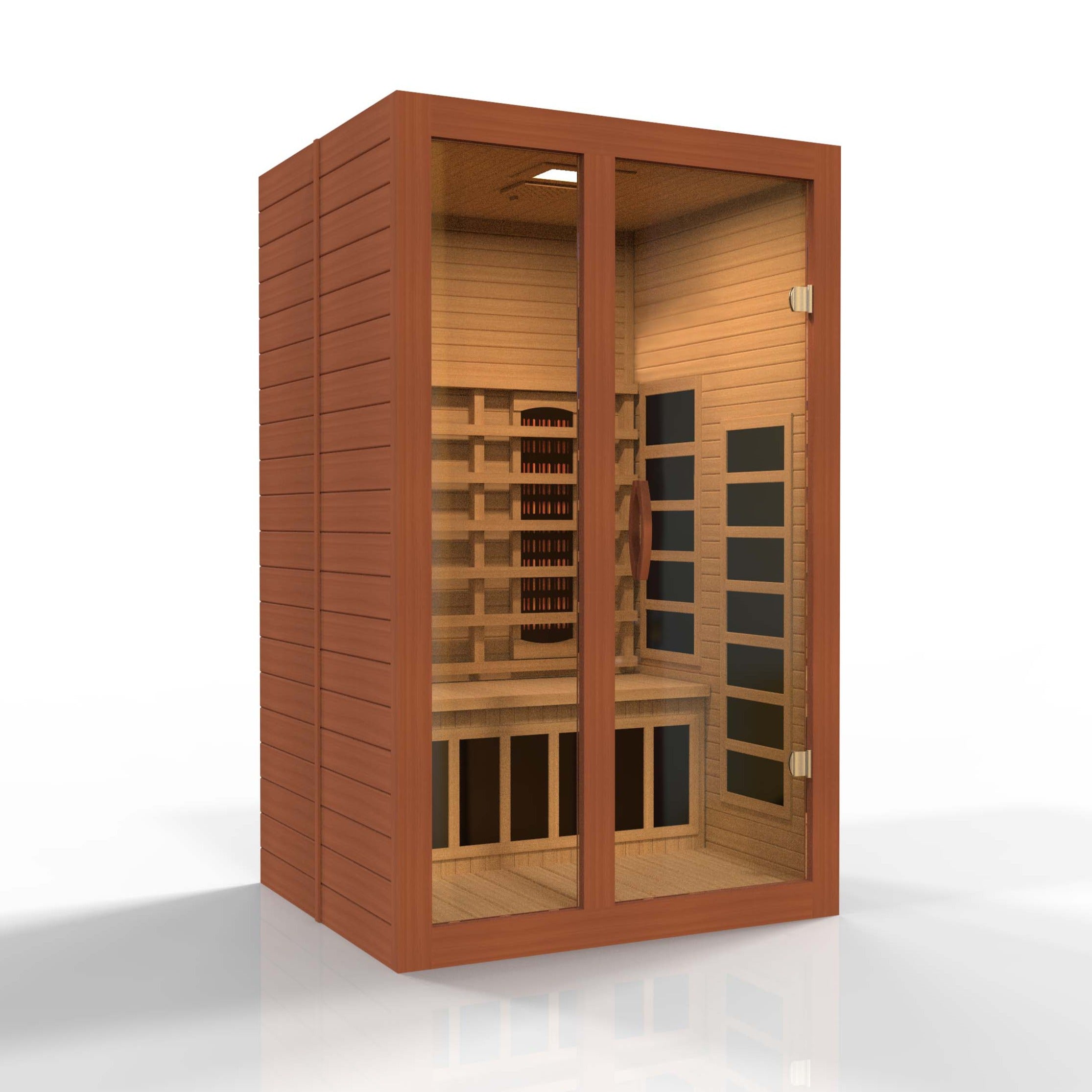 Golden Designs | Dynamic Santiago 2-Person Full Spectrum Near Zero EMF FAR Infrared Sauna (Canadian Hemlock) | DYN-6209-03 FS