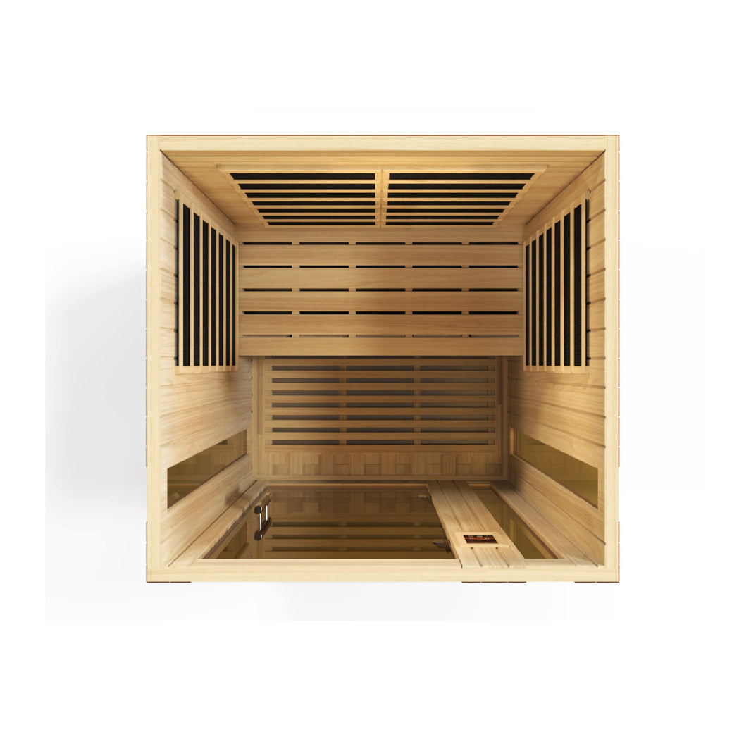 Golden Designs | Vittoria 2-person Low EMF FAR Infrared Sauna (Canadian Hemlock) | DYN-6220-01