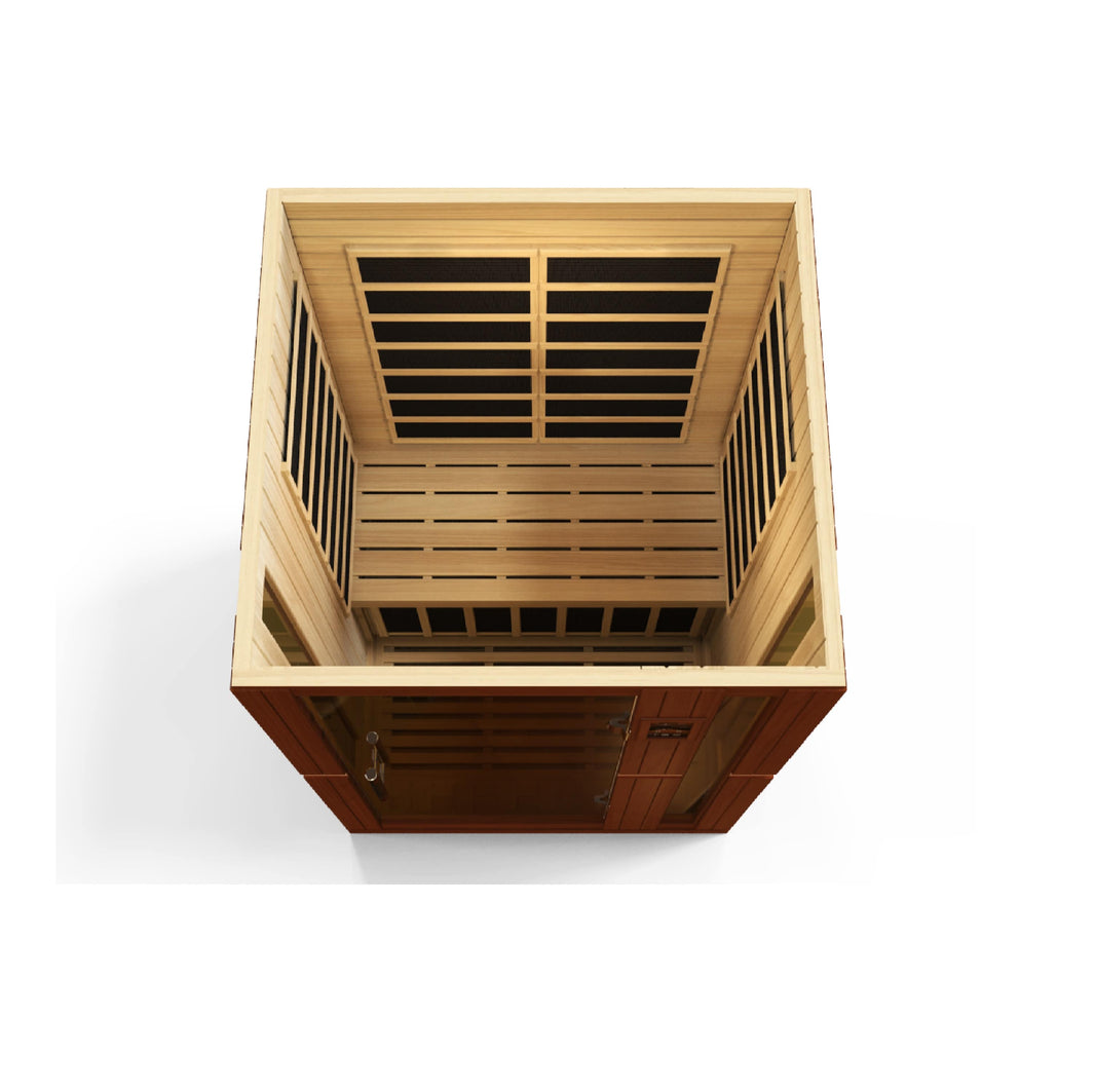 Golden Designs | Vittoria 2-person Low EMF FAR Infrared Sauna (Canadian Hemlock) | DYN-6220-01