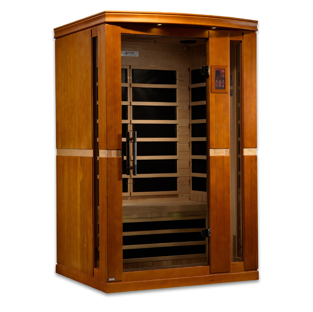 Golden Designs | Vittoria 2-person Low EMF FAR Infrared Sauna (Canadian Hemlock) | DYN-6220-01