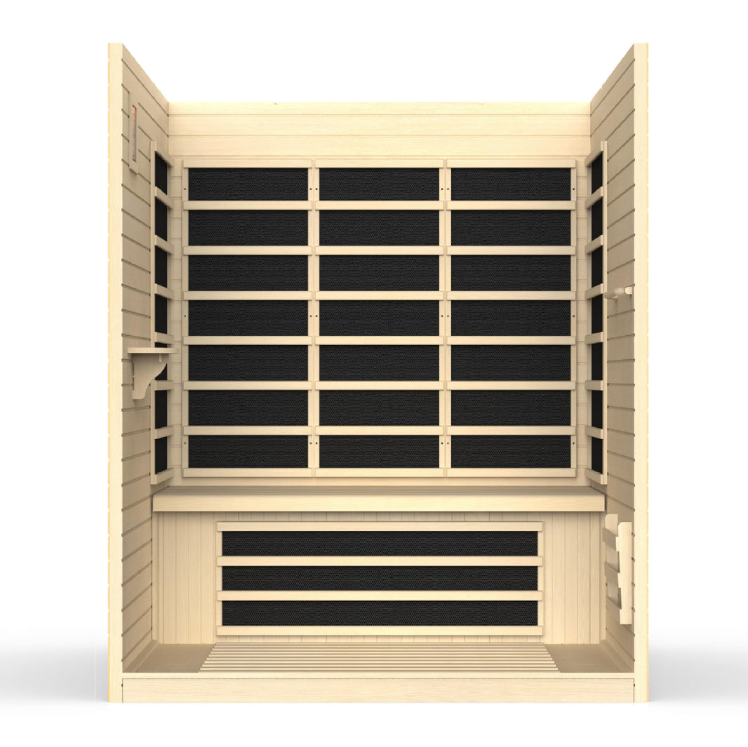 Golden Designs | Vila 3-person Ultra Low EMF Far Infrared Sauna | DYN-6315-02 Elite