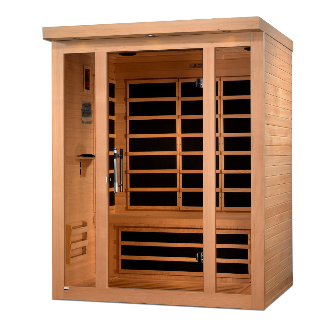 Golden Designs | Vila 3-person Ultra Low EMF Far Infrared Sauna | DYN-6315-02 Elite