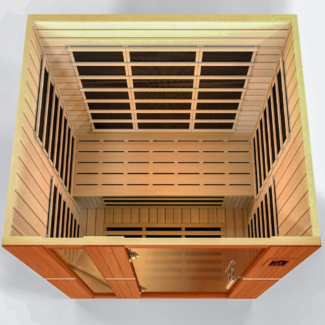 Golden Designs | Lugano 3-person Ultra Low EMF FAR Infrared Sauna | DYN-6336-02 Elite