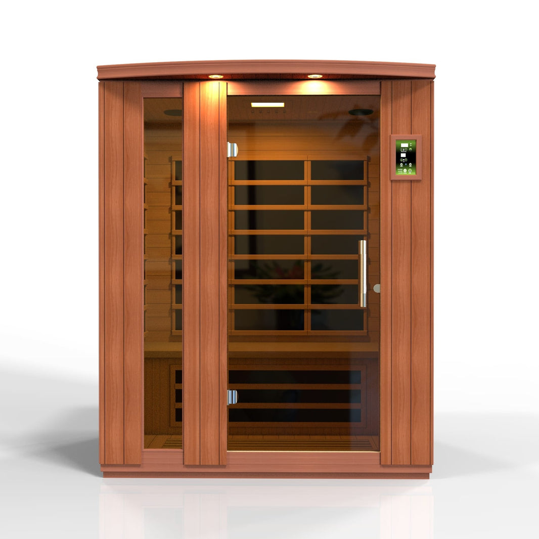 Golden Designs | Lugano 3-person Ultra Low EMF FAR Infrared Sauna | DYN-6336-02 Elite