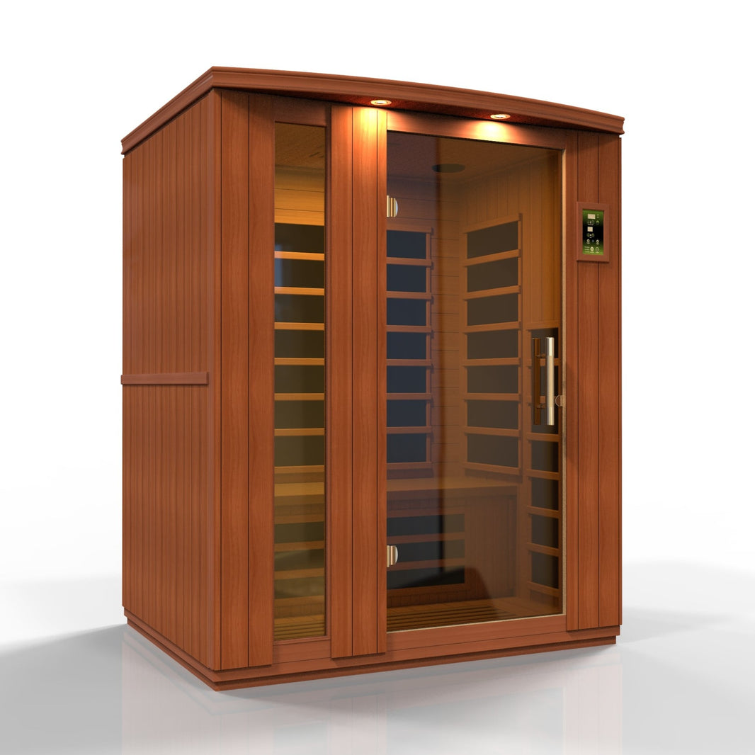 Golden Designs | Lugano 3-person Ultra Low EMF FAR Infrared Sauna | DYN-6336-02 Elite