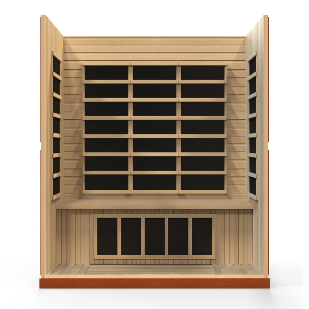 Golden Designs | Bergamo 4-person Low EMF FAR Infrared Sauna (Canadian Hemlock) | DYN-6440-01