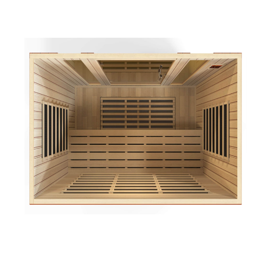 Golden Designs | Bergamo 4-person Low EMF FAR Infrared Sauna (Canadian Hemlock) | DYN-6440-01