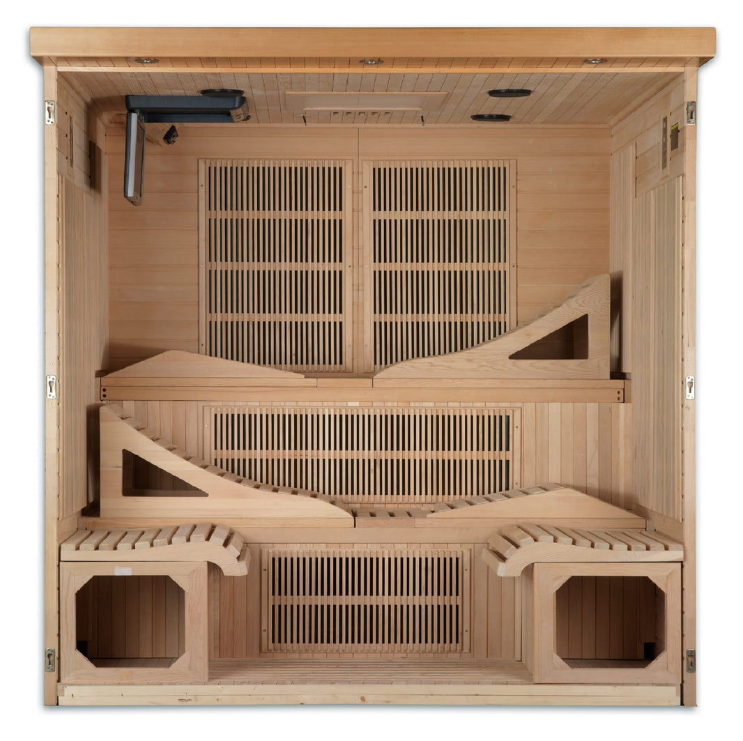 Golden Designs | Monaco 6-person Near Zero EMF Far Infrared Sauna | DYN-6996-01