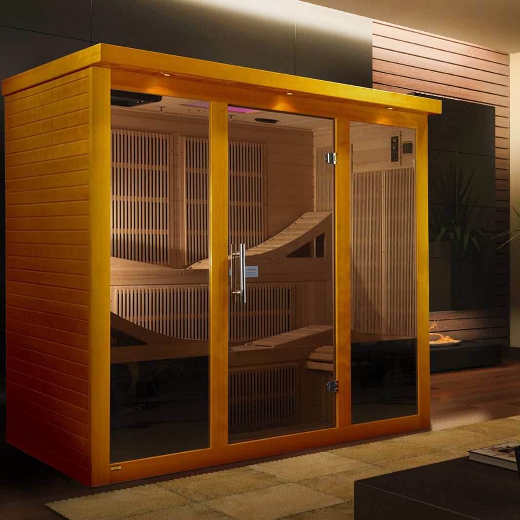 Golden Designs | Monaco 6-person Near Zero EMF Far Infrared Sauna | DYN-6996-01