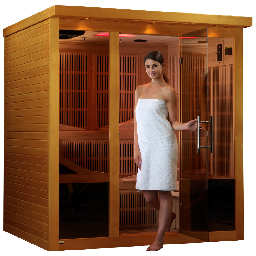 Golden Designs | Monaco 6-person Near Zero EMF Far Infrared Sauna | DYN-6996-01