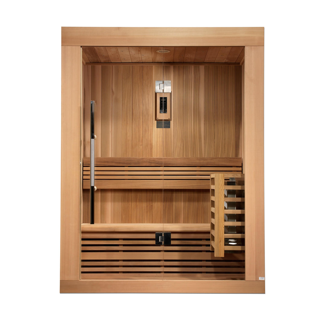 Golden Designs | Sundsvall 2 Person Traditional Steam Sauna (Canadian Red Cedar) | DYN-7289-01