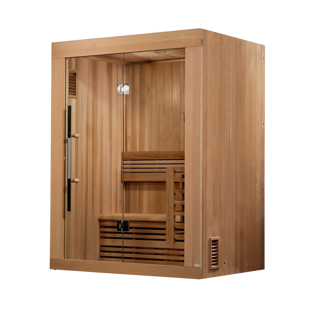 Golden Designs | Sundsvall 2 Person Traditional Steam Sauna (Canadian Red Cedar) | DYN-7289-01