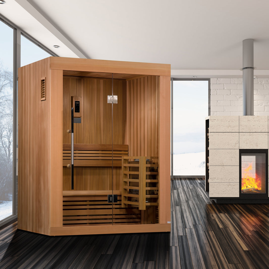 Golden Designs | Sundsvall 2 Person Traditional Steam Sauna (Canadian Red Cedar) | GDI-7289-01