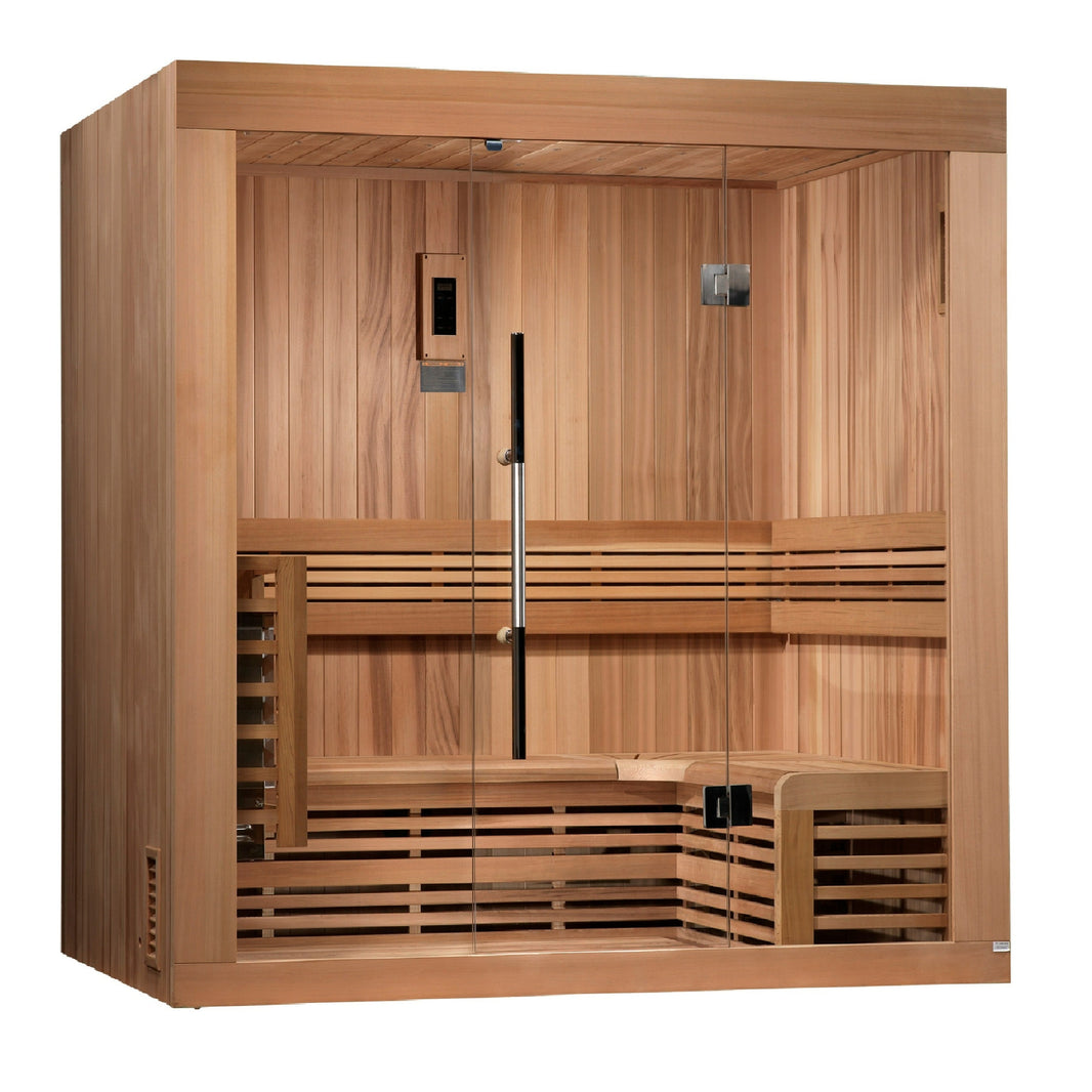 Golden Designs | Copenhagen 3-Person Traditional Steam Sauna (Canadian Red Cedar) | GDI-7389-01