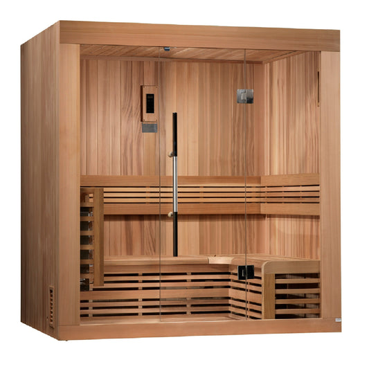 Golden Designs | Copenhagen 3-Person Traditional Steam Sauna (Canadian Red Cedar) | GDI-7389-01