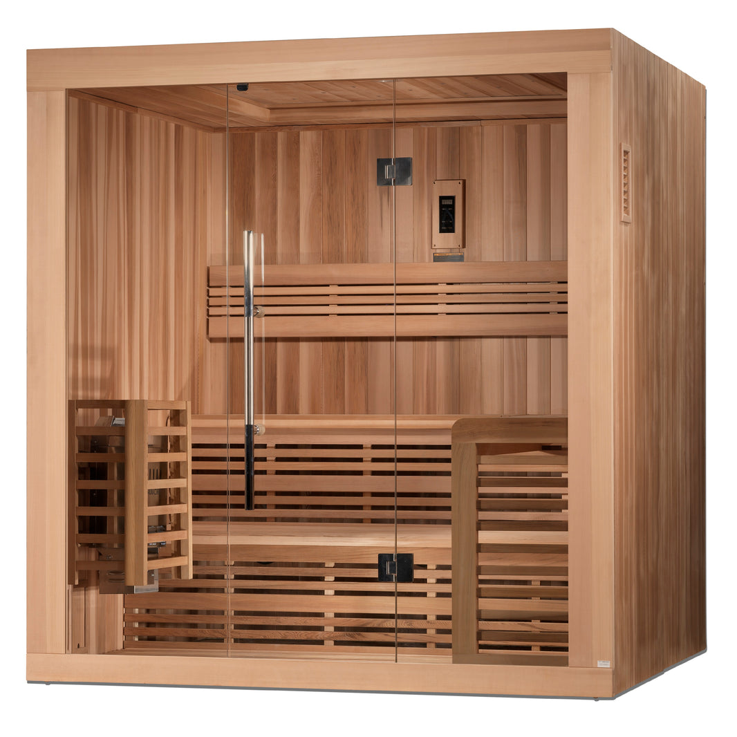 Golden Designs | Osla 6 Person Traditional Steam Sauna (Canadian Red Cedar) | GDI-7689-01