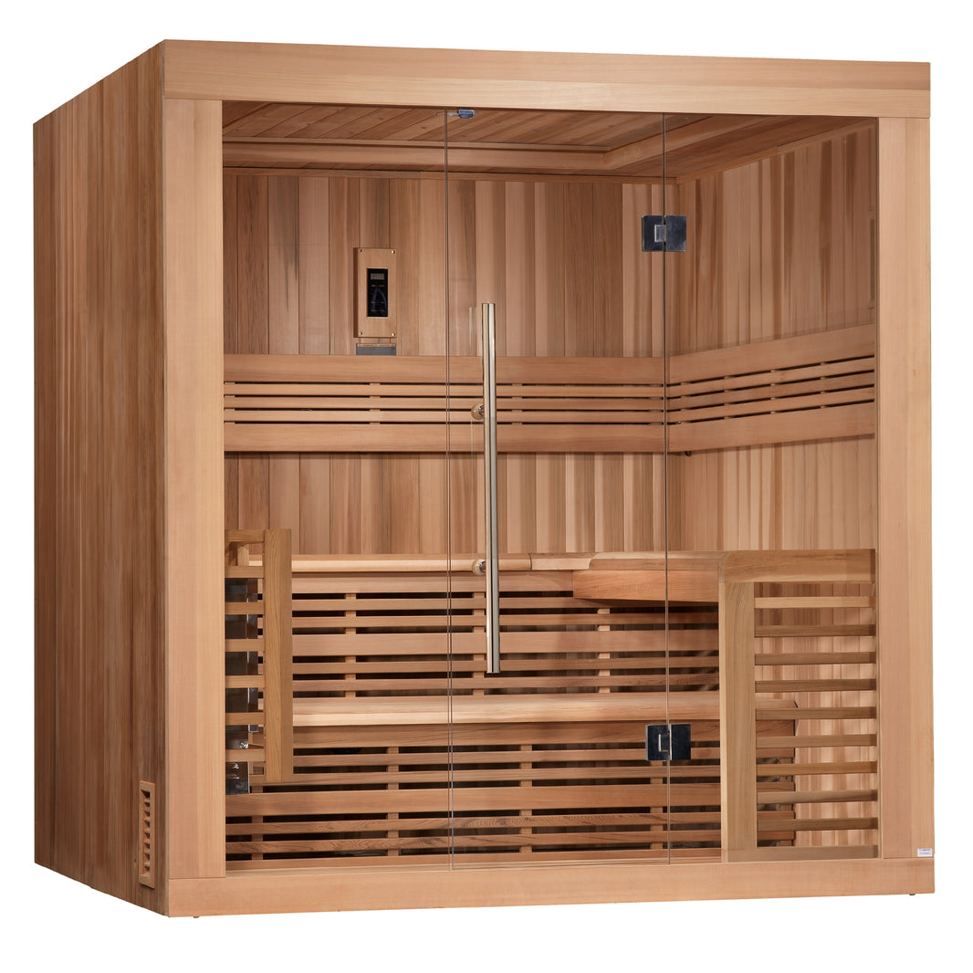 Golden Designs | Osla 6 Person Traditional Steam Sauna (Canadian Red Cedar) | GDI-7689-01