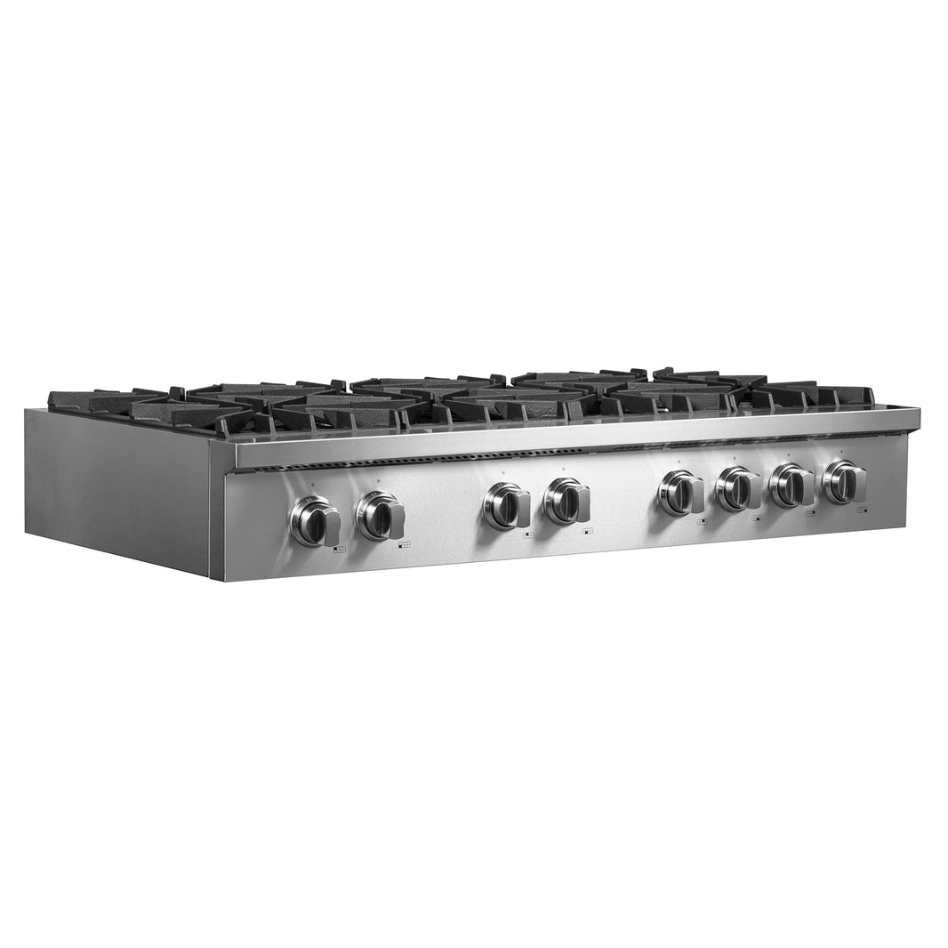 Forno Lseo 48-Inch Gas Range top, 8 Burners, Griddle in Stainless Steel (FCTGS5737-48)