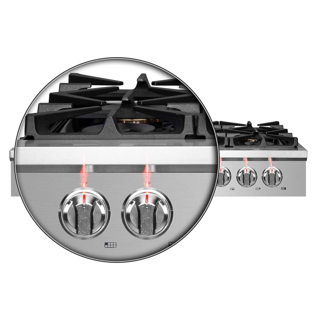 Forno Spezia 48-Inch Cooktop, 8 Burners. Wok Ring and Grill/Griddle in Stainless Steel (FCTGS5751-48)