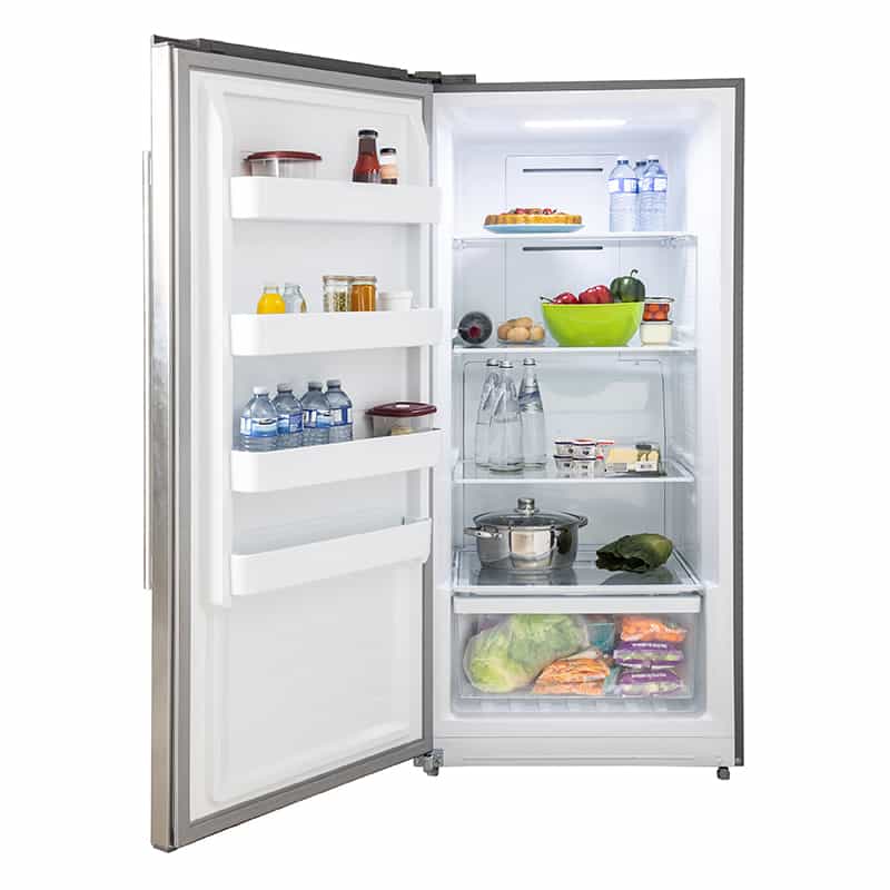 Forno 28-Inch Rizzuto 13.8 cu.ft. Pro-Style Dual Combination Refrigerator & Freezer with 4-Inch Grill Trim Kit in Stainless Steel (FFFFD1933-32LS)